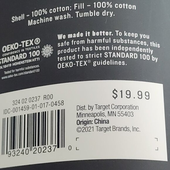 Hearth And Hand With Magnolia Radiant Gray Cotton Textured Stripe Standard Sham - Picture 4 of 16